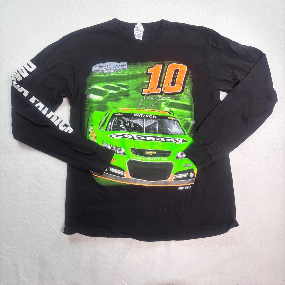 Danica Patrick #10 GoDaddy NASCAR Long Sleeve T Shirt Black Mens Medium